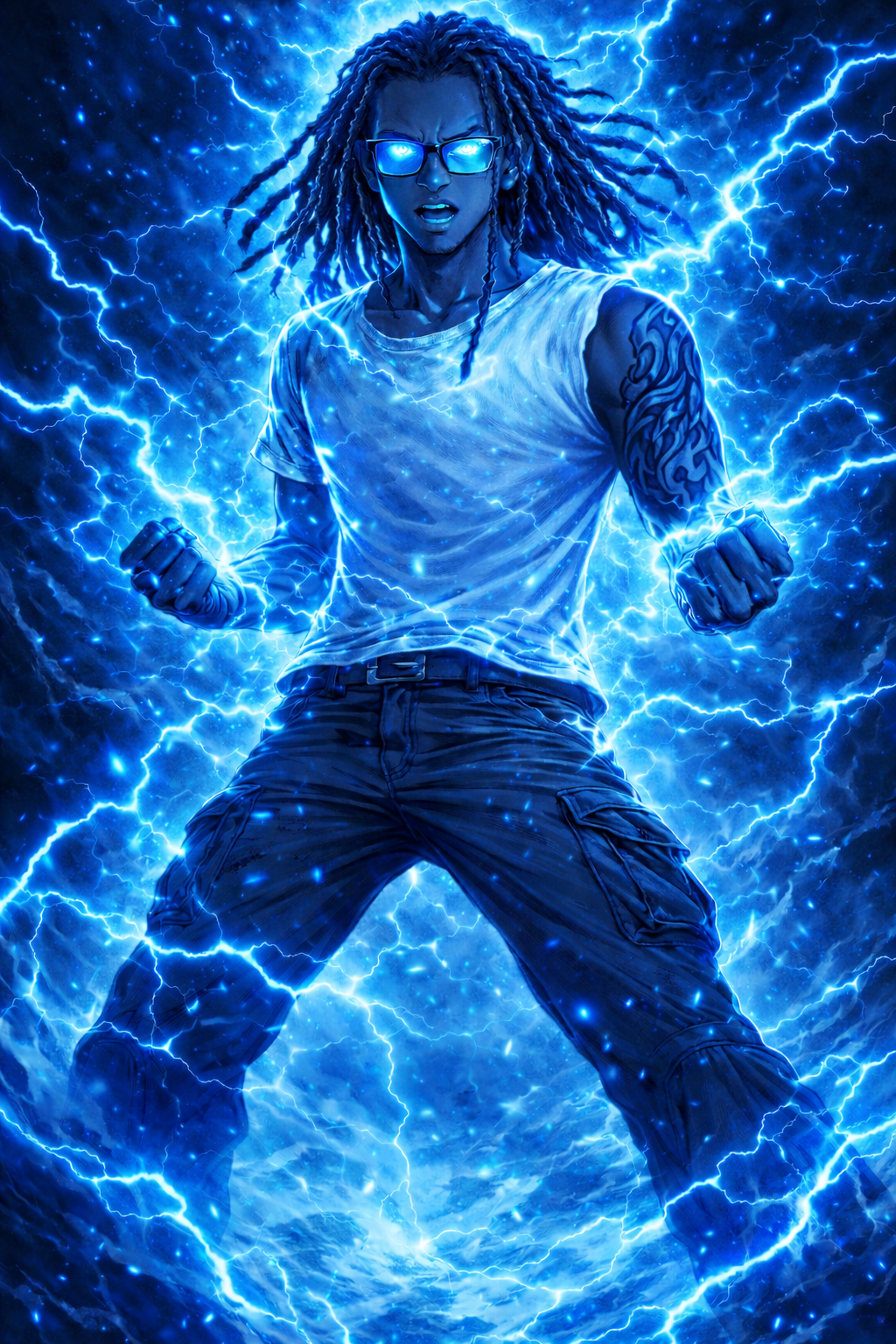 Powerful anime style portrait example